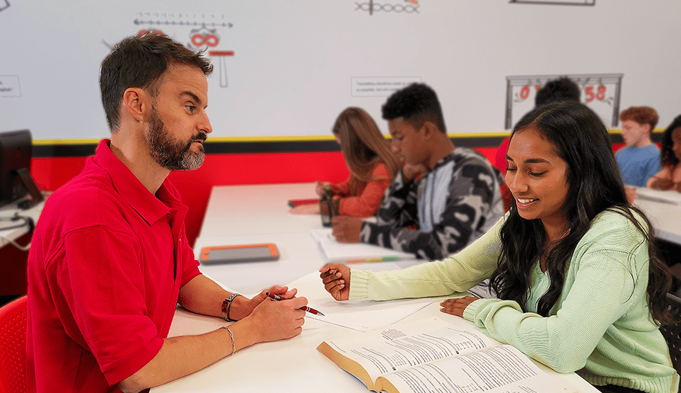 Student gaining confidence with a maths tutors help.