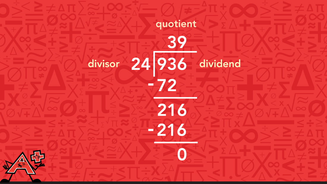 Long Division with two-digit divisors for example 936 by 24